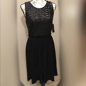 🔥Laundry By Shelli Segal Black Sequins Dress Sz 8